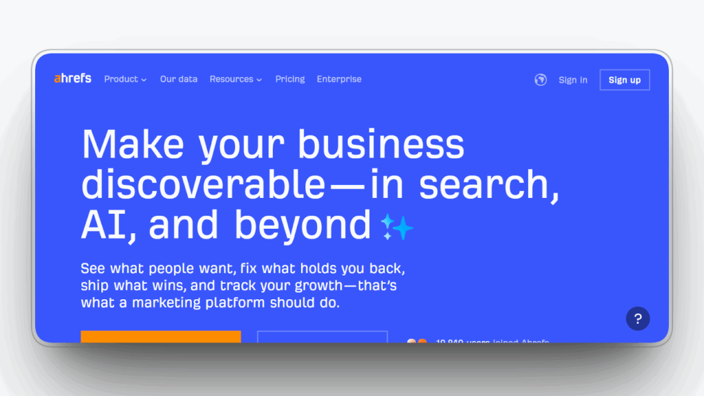 Ahrefs dashboard